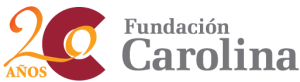 Fundación Carolina, logo conmemorativo de su vigésimo aniversario. Ir a la página de inicio